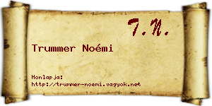 Trummer Noémi névjegykártya